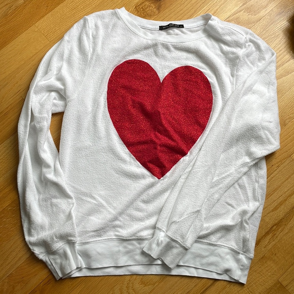 Wildfox sparkle heart jumper
